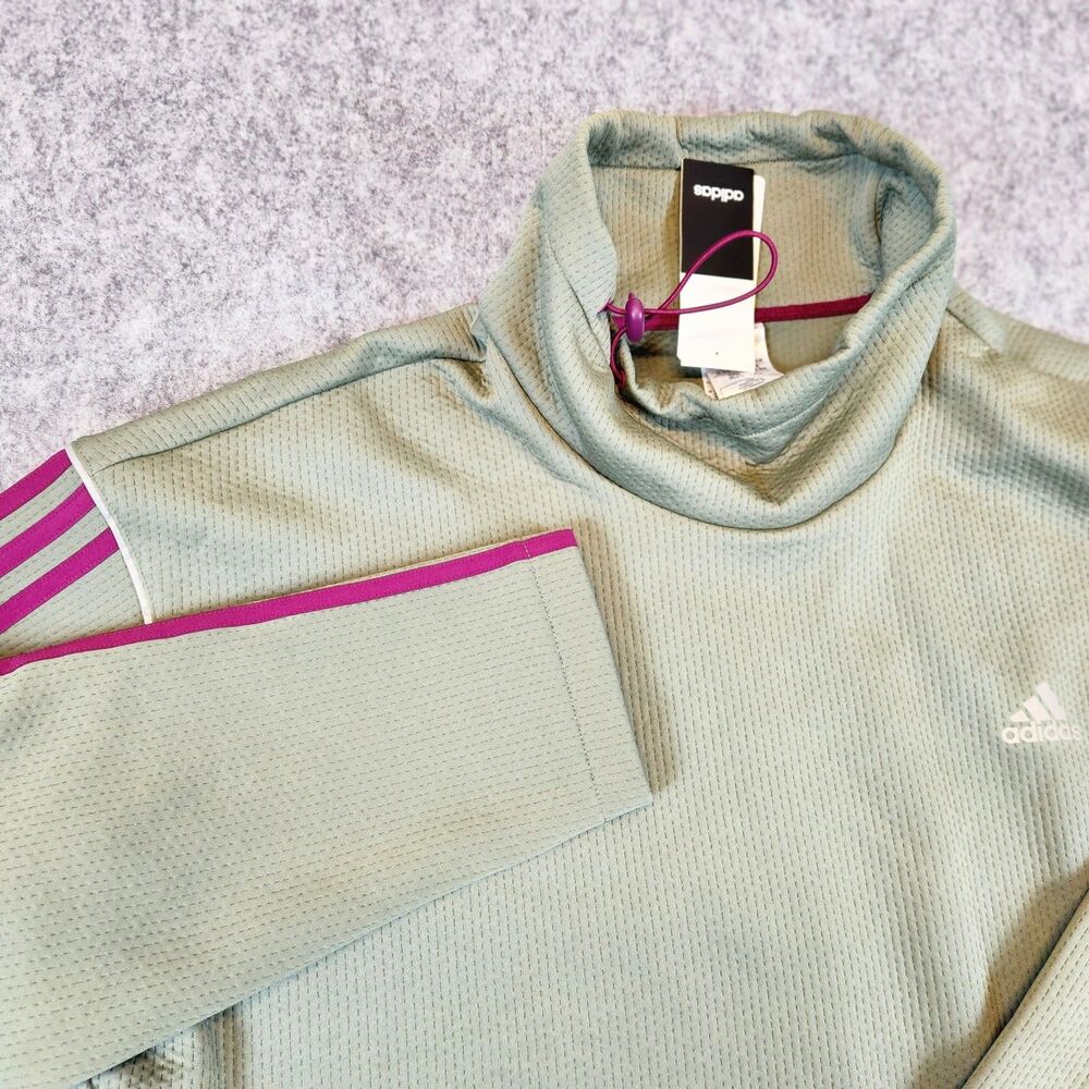 NWT Adidas Sweatshirt Adult Women 2XL Green Aeroready Training Cowl Neck Walking